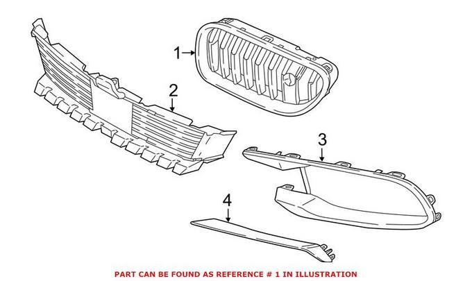 BMW Grille - Front Driver Side Upper 51137370389